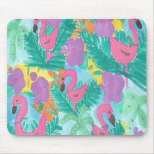 Flamingo Tropical Jungle Pattern Mouse Mat
