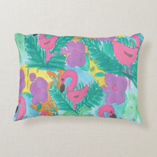 Flamingo Tropical Jungle Print Decorative Cushion