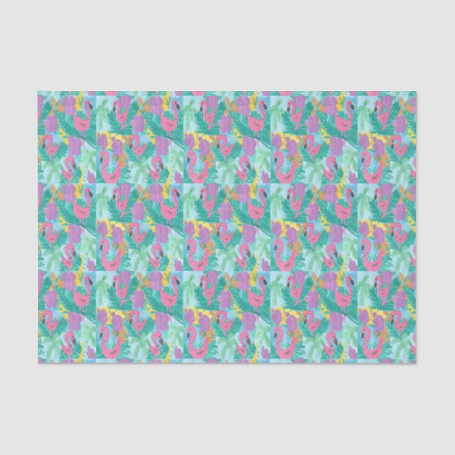Flamingo Tropical Jungle Print Tissue Paper (Front)