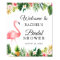 Flamingo Tropical Leaves Floral Bridal Shower Sign