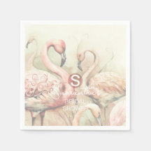 Flamingo Tropical Monogram Bridal Shower Wedding