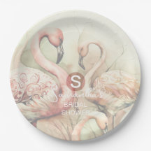 Flamingo Tropical Monogram Bridal Shower Wedding