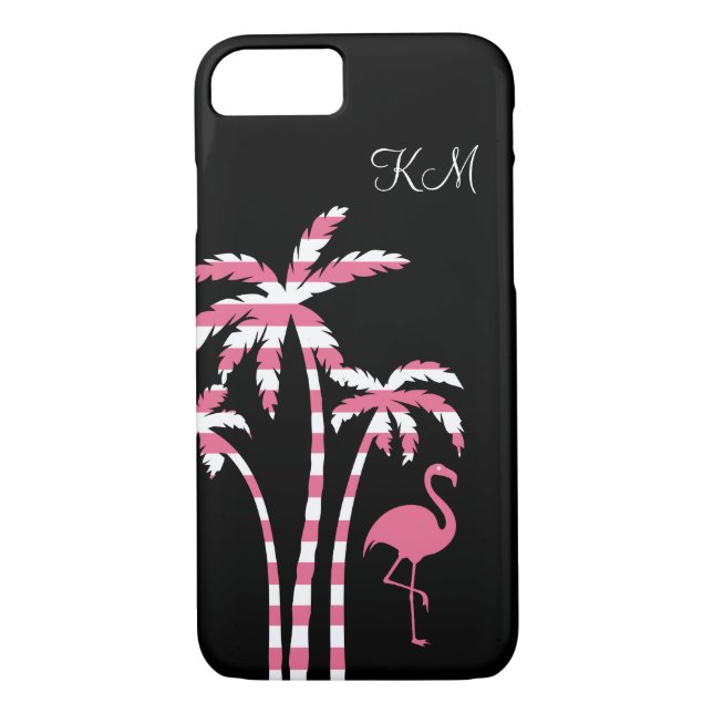 Flamingo Tropical Monogram Case-Mate iPhone Case (Back)