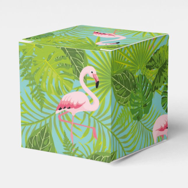 Flamingo tropical palm Gift Box (Front Side)