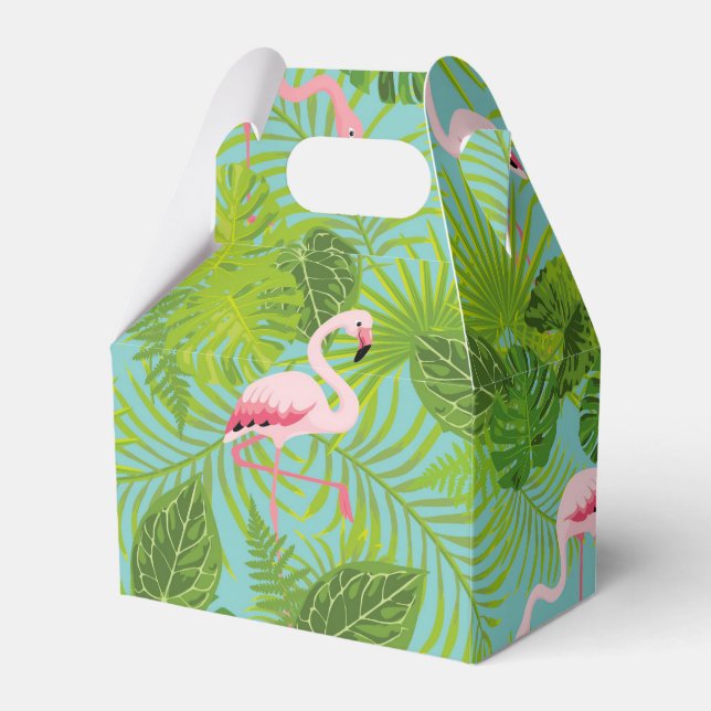 Flamingo tropical palm Gift Box (Front Side)