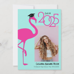 Flamingo Tropical Photo Graduation Announcement