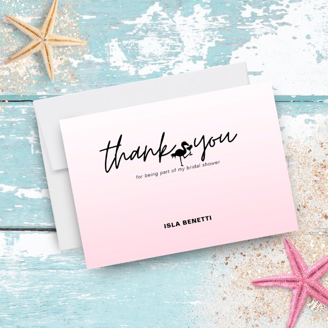 Flamingo Tropical Pink Bridal Shower Thank You (Creator Uploaded)