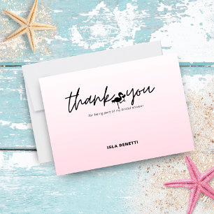 Flamingo Tropical Pink Bridal Shower Thank You Card