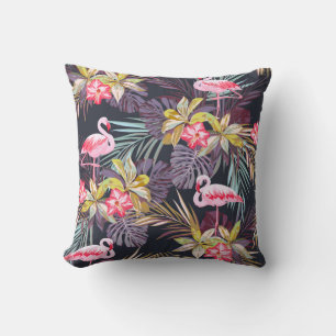 Flamingo Tropical: Summer Seamless Pattern Cushion