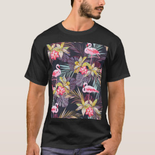 Flamingo Tropical: Summer Seamless Pattern T-Shirt