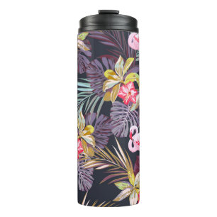 Flamingo Tropical: Summer Seamless Pattern Thermal Tumbler