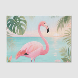 Flamingo Tropical Sunset Watercolor Tissue Paper