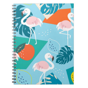 Flamingo Tropical, Trendy Vintage Pattern. Notebook