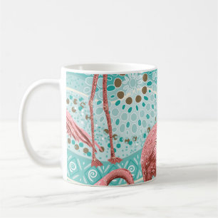 Flamingo Tropical: Vintage Floral Wallpaper Coffee Mug