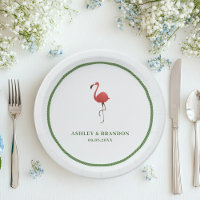 Flamingo Tropics Beach Coastal Retro Wedding