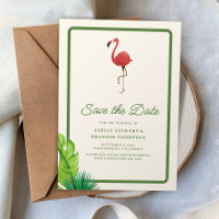 Flamingo Tropics Coastal Wedding Save the Date