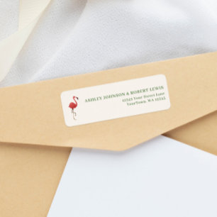 Flamingo Tropics Retro Wedding Return Address