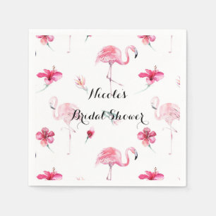 Flamingo Tropics Summer Birthday Party Elegant Napkin