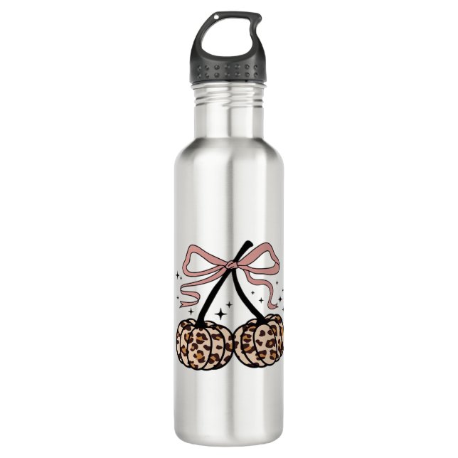 Flamingo Turkey Cute Flamingo Turkey Fall Leaf Tha 710 Ml Water Bottle (Front)