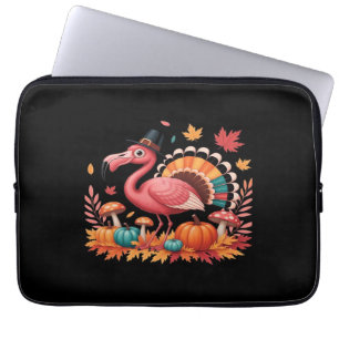 Flamingo Turkey Cute Flamingo Turkey Fall Leaf Tha Laptop Sleeve