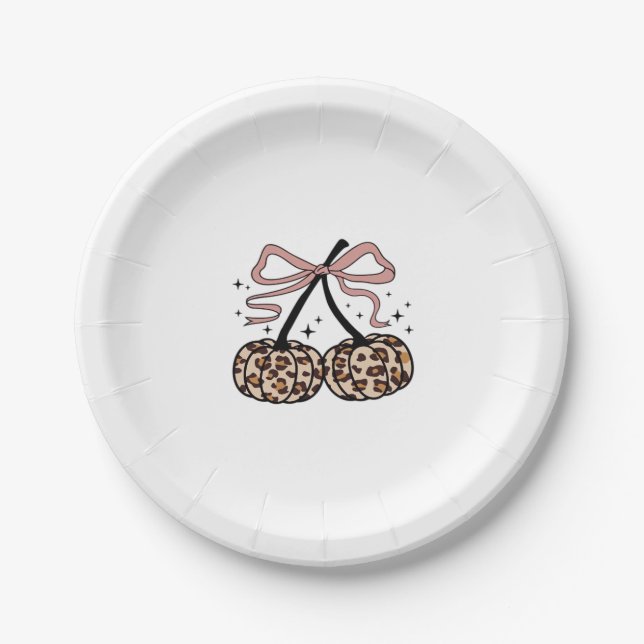 Flamingo Turkey Cute Flamingo Turkey Fall Leaf Tha Paper Plate (Front)