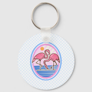 Flamingo Twins Key Ring