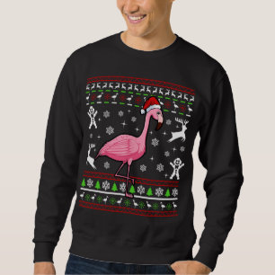 Flamingo Ugly Christmas Pajama Cute Bird Animal X- Sweatshirt