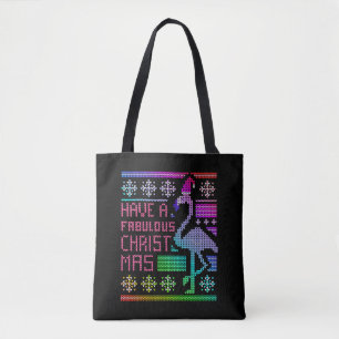 Flamingo Ugly Christmas Sweater Humour Fun Saying Tote Bag