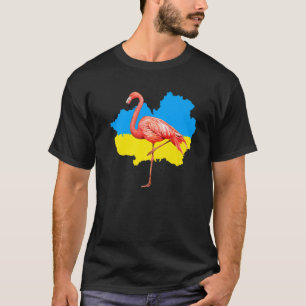 Flamingo Ukraine I Stand With Ukrainian Flag Suppo T-Shirt