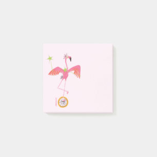 Flamingo Unicycle Post-It Note
