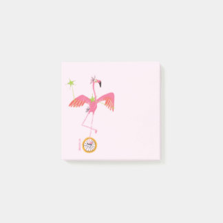 Flamingo Unicycle Post-It Note