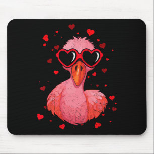 Flamingo Valentine Sungles Heart Cute Lovers  Mouse Mat