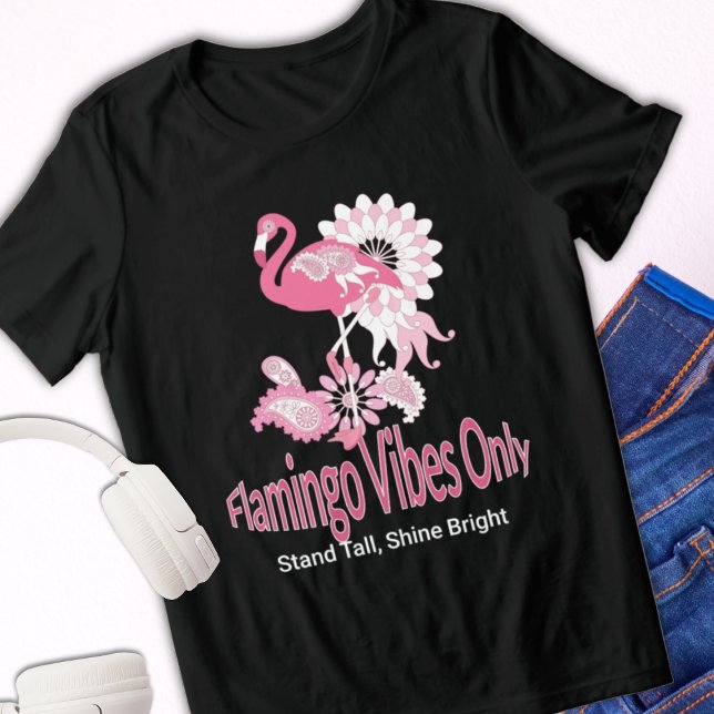 Flamingo Vibes Only Whimsical Pink Flamingo Tri-Blend Shirt (Creator Uploaded)