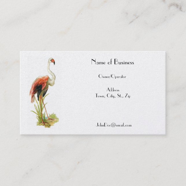 Flamingo Vintage Business Card (Front)