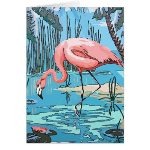 Flamingo Vintage Card, edit text