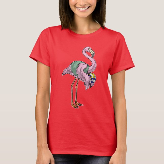 Flamingo Volleyball player Volleyball T-Shirt (Front)