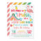 Flamingo Water Slide Birthday Invitation