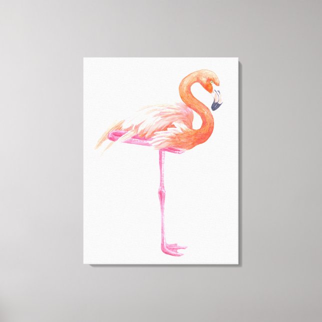 Flamingo watercolor canvas print (Front)