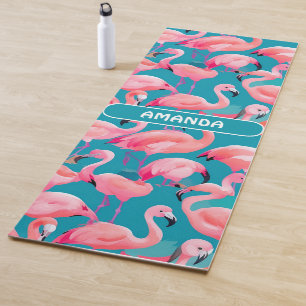 Flamingo Watercolor Colorful Personalized Pattern Yoga Mat