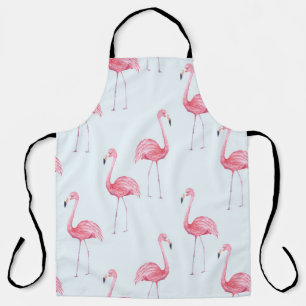 Flamingo watercolor, pastel background seamless pa apron