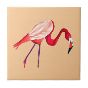 Flamingo watercolor pretty art tile