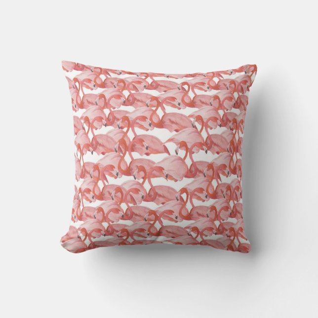 Flamingo Watercolor: Seamless Small Pattern Cushion (Front)