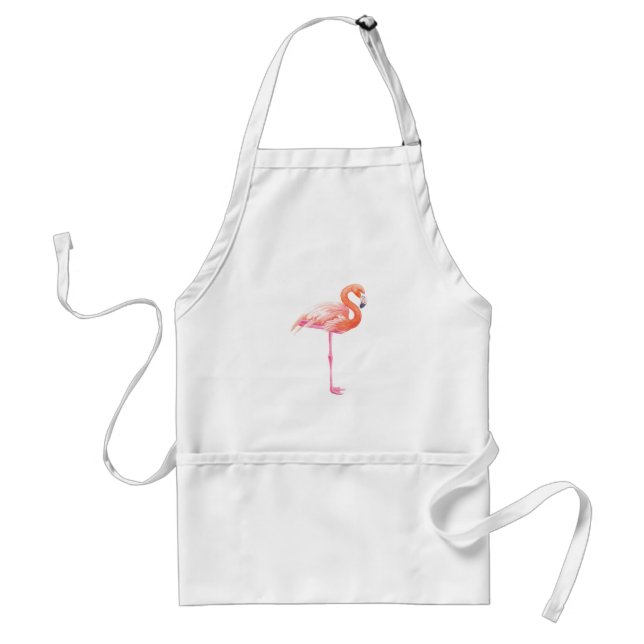 Flamingo watercolor standard apron (Front)
