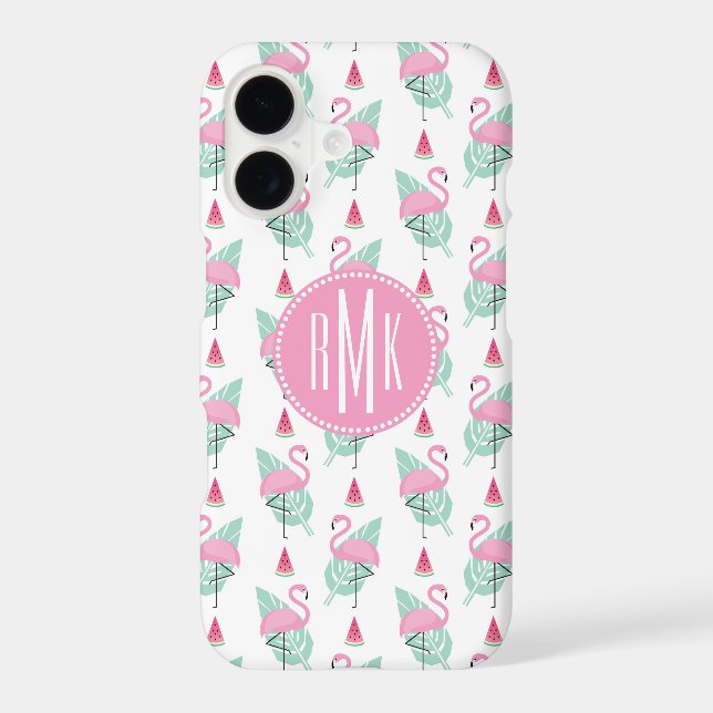 Flamingo & Watermelon Pastel Pattern (Back)