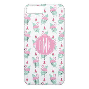 Flamingo & Watermelon Pastel Pattern iPhone 8 Plus/7 Plus Case