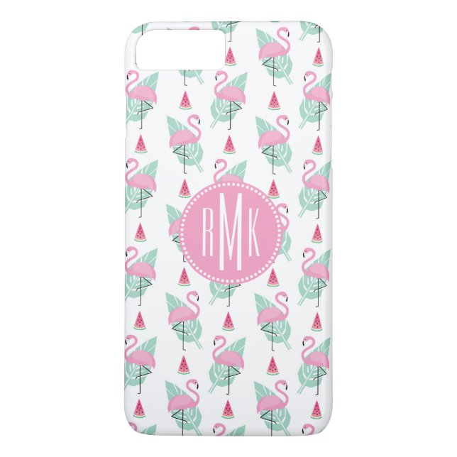 Flamingo & Watermelon Pastel Pattern Case-Mate iPhone Case (Back)