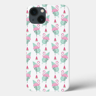 Flamingo & Watermelon Pastel Pattern iPhone 13 Case