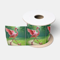 Flamingo Wearing High Heels and Pearls