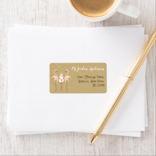 Flamingo Wedding address label