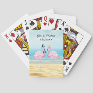 Flamingo Wedding Bicycle Playing Cards